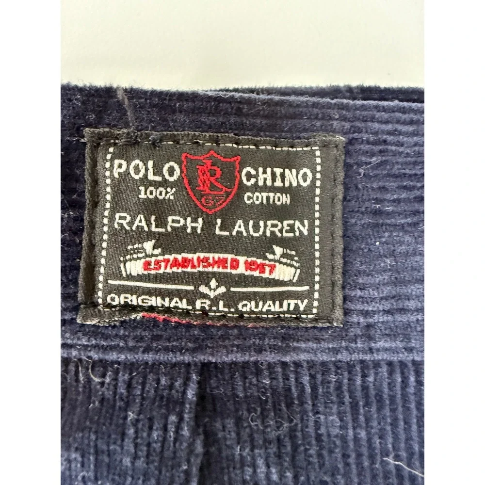 Ralph Lauren Sport Navy Blue Corduroy Mini Skirt Polo Chino‎ Womens 6 NEW 31x16